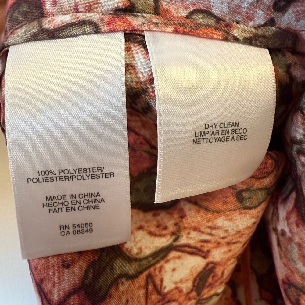 Anne Klein Sleeveless Pink And Brown Abstract Print Blouse Women’s Size Large - Picture 8 of 8